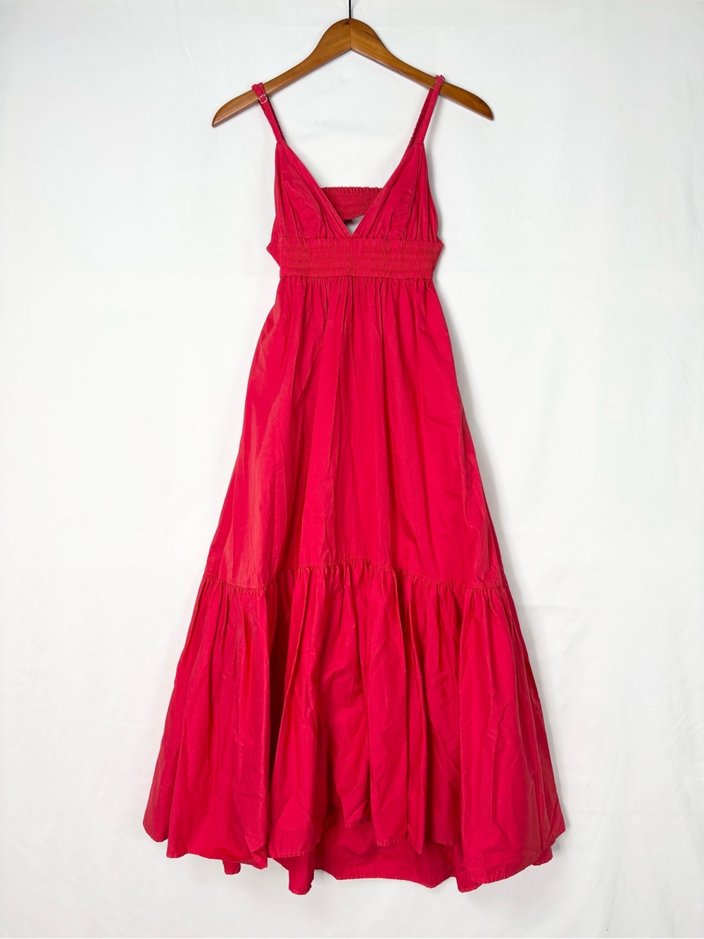 ALC Rhodes Cotton Poplin Red Maxi Dress Size 10 Tiered